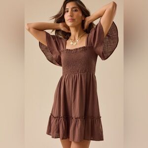 Altar'd State Chocolate Brown Textured Dress